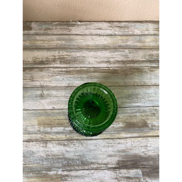Vintage 1970s Anchor Hocking Park Lane Emerald Green Goblet Diamond Glass 6" - Picture 6 of 7